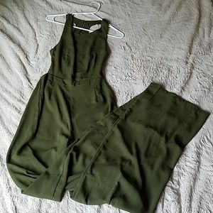 olive green pantsuit